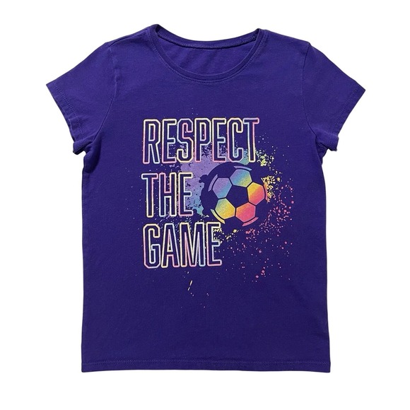 The Children's Place Other - The Childrens Place T-Shirt Soccer Ball Respect The‎ Game PurpleGirls Size 7/8